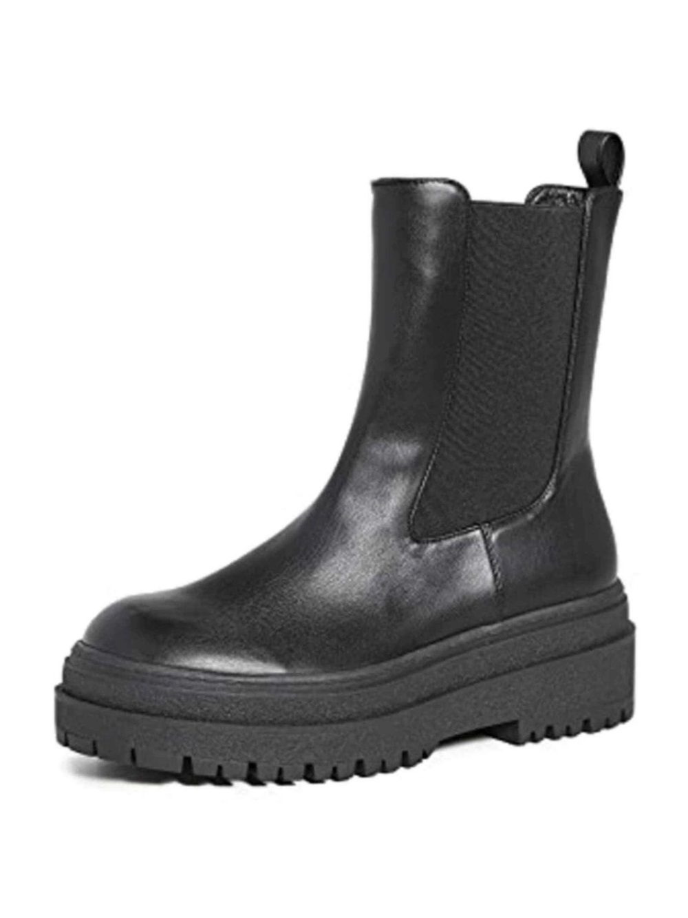 Good American Black Chunky Chelsea Platform Boot lug sole pull-on 10 women’s